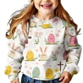 thumbnail image 2 of Girls Long Sleeve Sweatshirt Toddler Bunny Ear Floral Pullover Kids Casual Crewneck Tops Daily Playwear Comfortable Spring Easter Clothes for Teen, 2 of 7