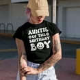thumbnail image 2 of Aunt of the Birthday Boy - Groovy Text, B-day of Nephew, Navy Blue T-Shirt, XL, 2 of 5