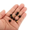 thumbnail image 4 of Unique Bargains Pendentifs Perles Factices 8 mm, Lot de 100 Perles Rondes Imitation Perle avec Strass, Noir Doré, 4 of 6