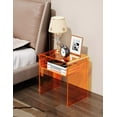 thumbnail image 4 of Clear Acrylic End Table 2-Tier Bedside nightstand for Living Room Bedroom Home Decor (Orange), 4 of 7
