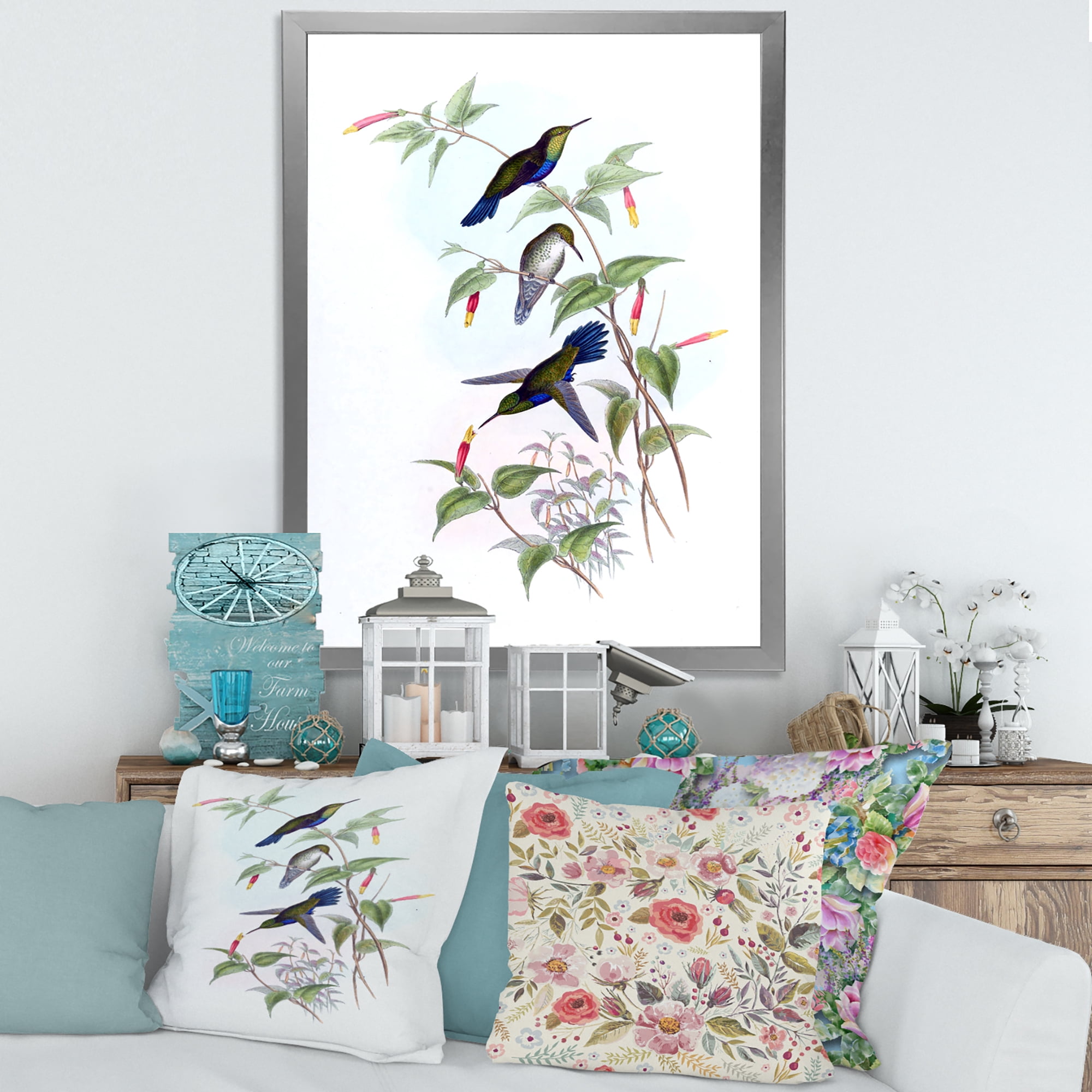 Designart 'Ancient Hummingbird I' Traditional Framed Art Print