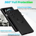 thumbnail image 3 of Allytechgroup Galaxy S24 Ultra Case with Tempered Glass Screen Protector, Support Fingerprint Unlock Ring Holder Stand Compatible with Car Mount Shockproof Case for Samsung Galaxy S24 UltraLightpurple, 3 of 7