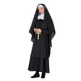 thumbnail image 4 of Nun Costume for Women Halloween Religious Gothic Dress with Cross Accessory Long Hooded Black Habit Fancy Dress, 4 of 7