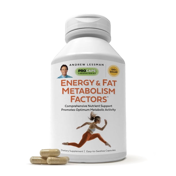 Andrew Lessman Energy & Fat Metabolism Factors 60 Capsules - Promotes Optimum Fat Burning and Energy Metabolism, with Carnitine, Green Tea, Guarana, Ginseng, B-Complex. Easy to Swallow Capsules