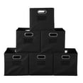 thumbnail image 6 of Niche Cubo Foldable Fabric Storage Bin, Built Chrome Handles, Set of 6 - Black, 6 of 6