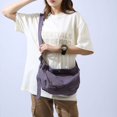 thumbnail image 3 of Bolsos Mujer Lona Hombro Bolso bandolera de gran capacidad Bolso sólido Púrpura, 3 of 7