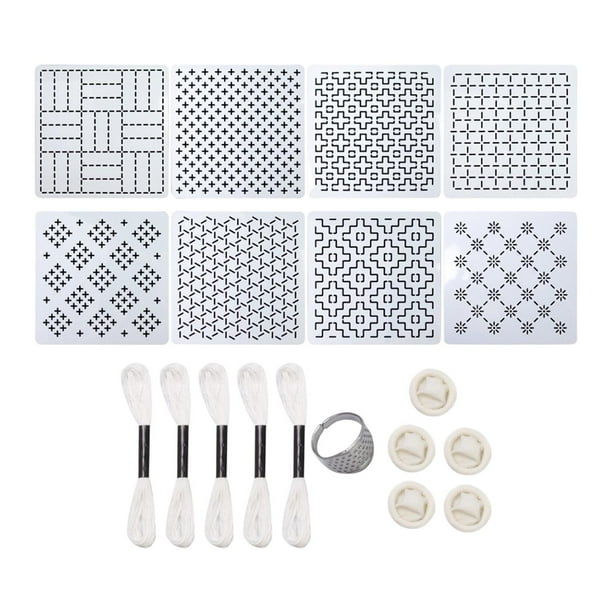 Kit de bordado japonés: materiales, hilo de coser, protectores de dedos multiusos, suministros de costura para proyectos hechos a mano y de patchwork.