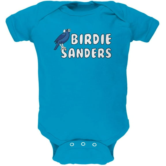 Election 2020 Bird Birdie Bernie Sanders Soft Baby One Piece Turquoise 3-6 M
