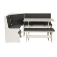 thumbnail image 4 of Linon Natasha Corner Nook Dining Set Charcoal Gray Fabric Seats in White Wood, 4 of 15