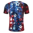 thumbnail image 5 of GERsome Mens 4th of July Patriotic T-Shirt American Flag Short Sleeve Crewneck Tops Loose Fit USA Flag Stars Stripes Graphic Tee S-3XL, 5 of 5