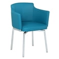 thumbnail image 2 of Milan Denise Turquoise Blue Faux Leather Club Arm Chair with Swivel (Set of 2), 2 of 12
