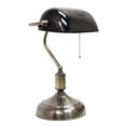 thumbnail image 1 of Lampe de bureau Simple Designs avec abat-jour en verre, noire, 1 of 4