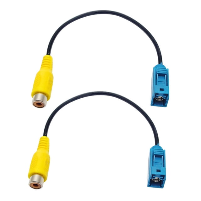 2X Fakra Reversing AV-IN Camera Video Connection RCA Cable Parking Adapter - Fakra to RCA Video Cable Adapter,2 x Video Cable Adapter,Black&Blue&Yellow