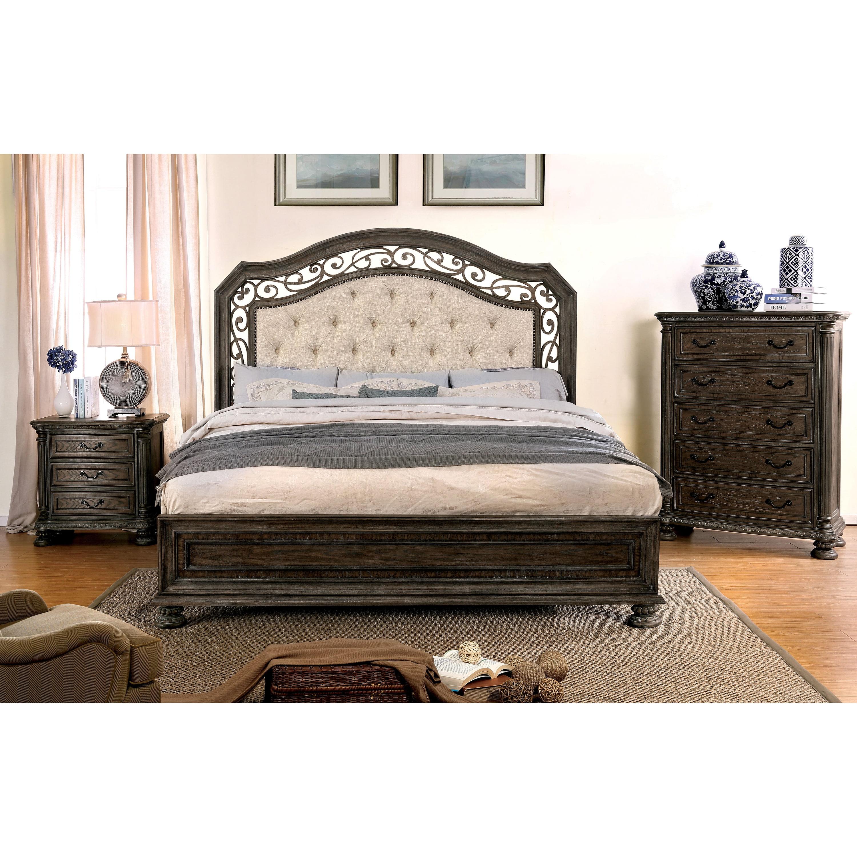 Furniture of America Kylen 5-Drawer Chest, Rustic Natural Tone