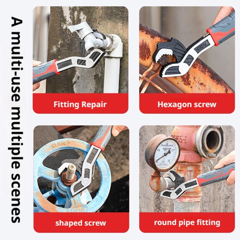 WarmFuPalace 6-Inch Heavy Duty Self-Locking Adjustable Wrench, Industrial Grade High Torque Auto-Lock Wrench for Home Repair, Plumbing, Automotive & Mechanical Maintenance