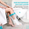 thumbnail image 5 of Funda impermeable para escayola de pierna para ducha, fundas reutilizables para cirugías de piernas y pies (grande), 5 of 5