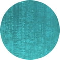 thumbnail image 1 of Ahgly Company Machine Washable Indoor Round Oriental Turquoise Blue Industrial Area Rugs, 8' Round, 1 of 4