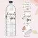 thumbnail image 3 of 30 etiquetas para botellas de agua para bodas, pegatinas con diseño de "Felices para siempre", con forma de flor y anillo de diamante, impermeables, para decoración de fiestas, 8,5 x 2,5 pulgadas., 3 of 7