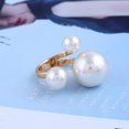 thumbnail image 2 of Imitation Pearl Adjustable Open Ring Minimalist Joint Finger Band Fashion Jewelry Accessory for Women Elegant Style, 2 of 7