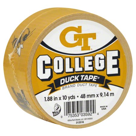 Duck Brand College Logo Duck Tape, 1.88" x 10 yard, Georgia Tech Yellow Jackets