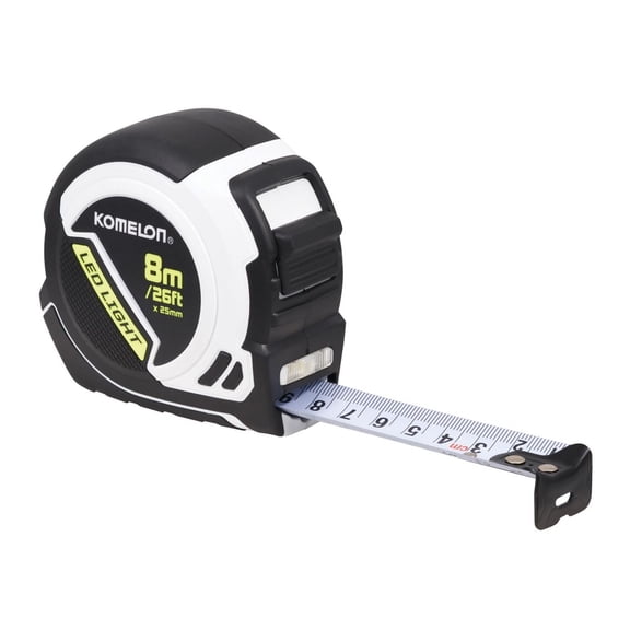 Komelon Led Light Tape Measure 8m/26ft (width 25mm)