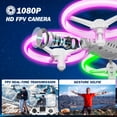 thumbnail image 3 of Drones for Kids with 1080p Camera,RC Drone Small Helicopter,Birthday Gifts for Boys and Girls Beginners Friendly,Mini Quadcopter Toy With 2 Batteries,Propeller Protect,Altitude Hold,LED Light, 3 of 10