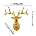 thumbnail image 2 of Resin Deer Head Sculpture Wall Decor, Gold Antler Wall Mounted Art, Rustic Elk Head Figurine for Living Room, Office, Bar, Cabin & Lodge Decor, 2 of 4