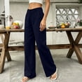 thumbnail image 6 of Lumosvexa Women's Wide Leg Jeans, with Pockets Loose Fit Elastic Waist Fall Trendy Office Pants Blue XL, 6 of 7