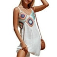 thumbnail image 1 of Robe de Plage à Motif Coloré Col en V, Crochet à la Main design Creux, Robe bikini Respirante, 1 of 5