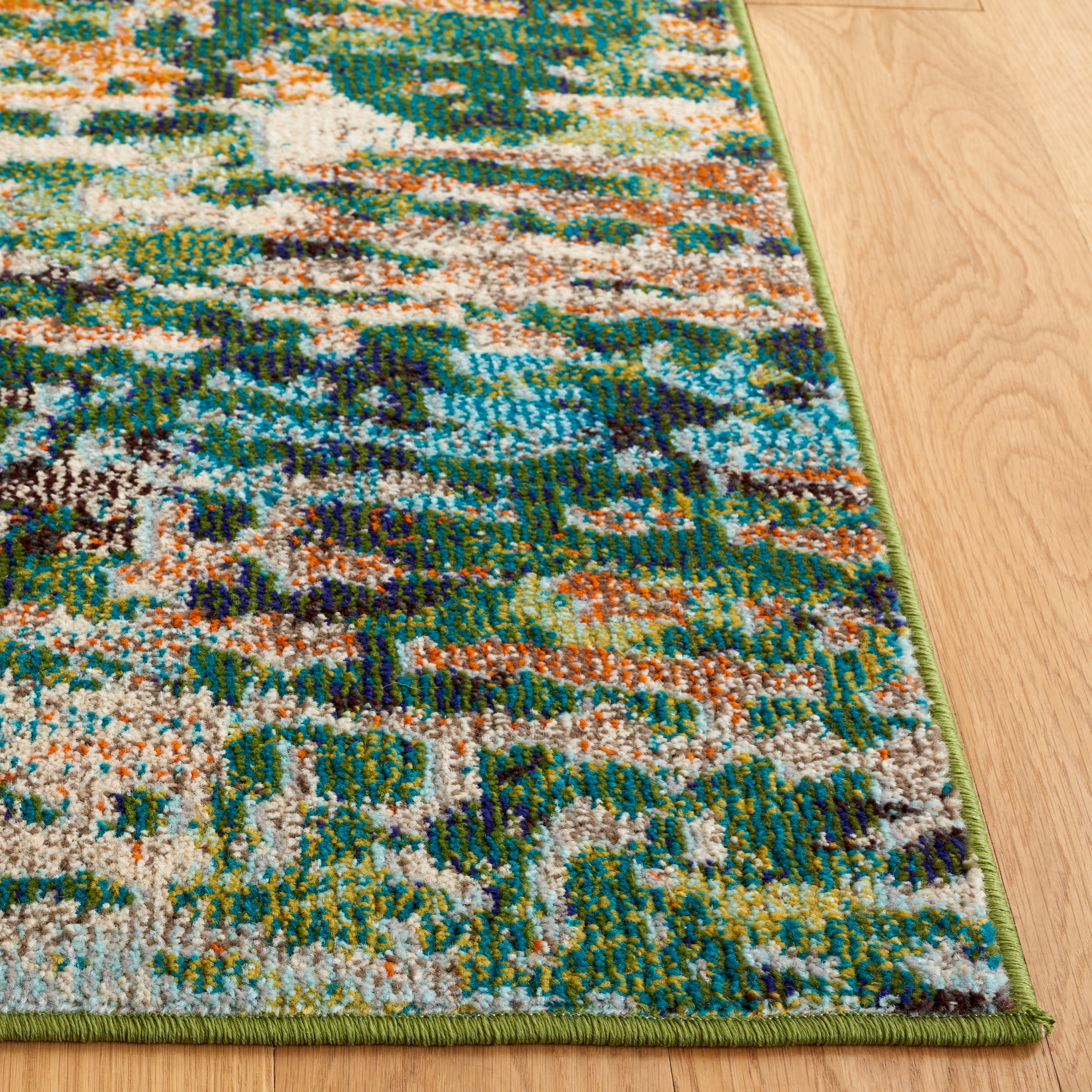 SAFAVIEH Madison Xanthia Abstract Area Rug, Green/Rust, 9' x 12'