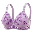 thumbnail image 2 of Loopsun Womens Bras Plus Size, Bras for Women, Woman's Solid Back Buckle Thin Breathable Adjustable Strap Gathered Daily Bra without Steel Rim Purple 36/80AB, 2 of 3