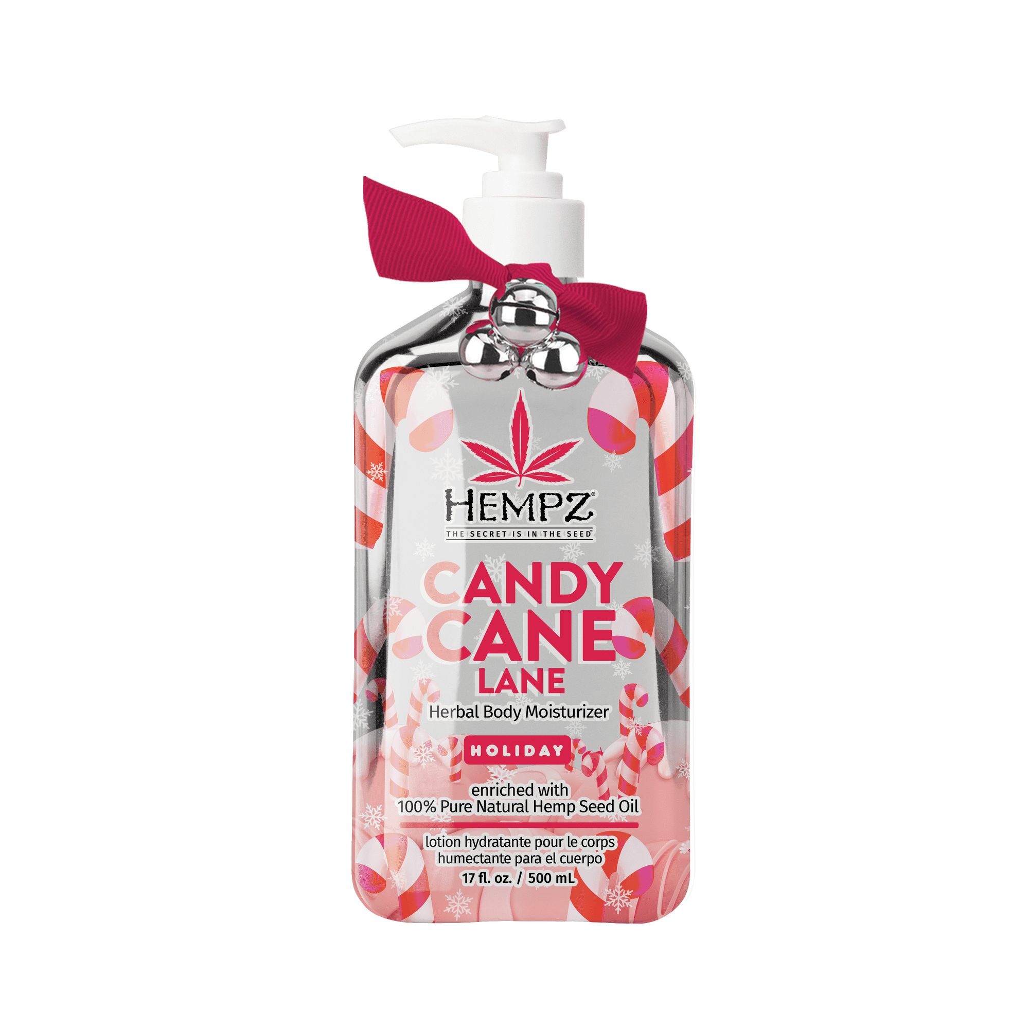 Hempz Limited Edition Candy Cane Lane Herbal Body Moisturizer for Dry Skin, 17 fl oz
