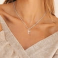 thumbnail image 4 of LAICAIW Cross Necklace for Women, 14K Gold Plated/Sterling silver Chain Necklace Dainty Layered Gold Cross Pendant Necklace Simple Cute Necklaces for Women Gold Jewelry for Women, Gold Plated, Cubic, 4 of 7