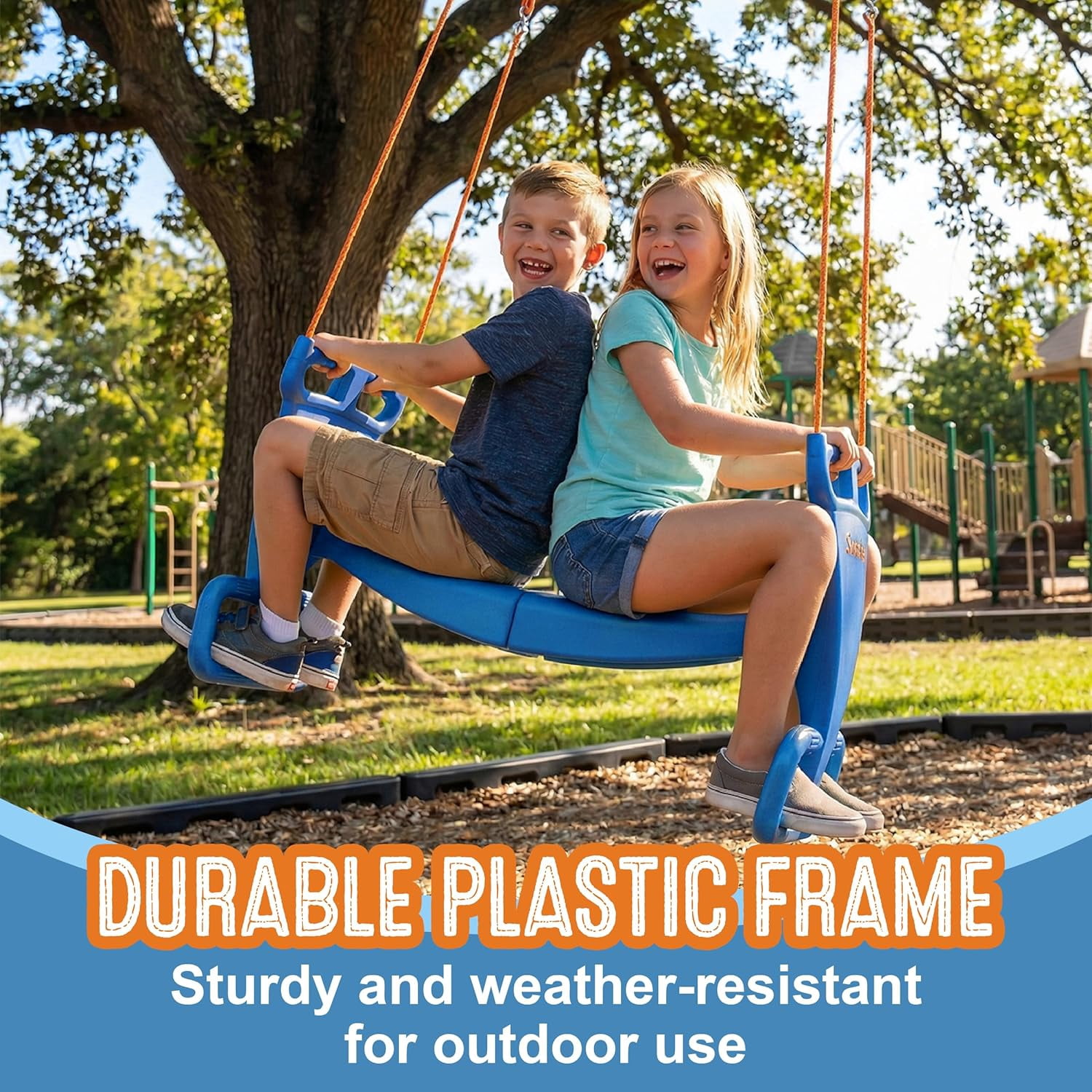 Double Rider Glider Swing Blue/Orange