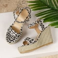 thumbnail image 4 of Viluyesy Womens Heeled Sandals, Ankle Strap Open Toe Leopard Print High Heels Slingback Shoes Gray, 4 of 5