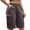 Brown, variant on Womens Cargo Shorts Summer Bermuda Short with Multiple Pockets Casual Button Zipper Baggy Half Pants Straight-Leg Lounge Knee Length Trousers for Outdoor
