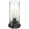thumbnail image 3 of 360 Lighting Libby Industrial Accent Table Lamps 12" High Set of 2 Bronze Metal Edison Bulbs Seeded Glass Shade for Bedroom Bedside Nightstand Office, 3 of 4