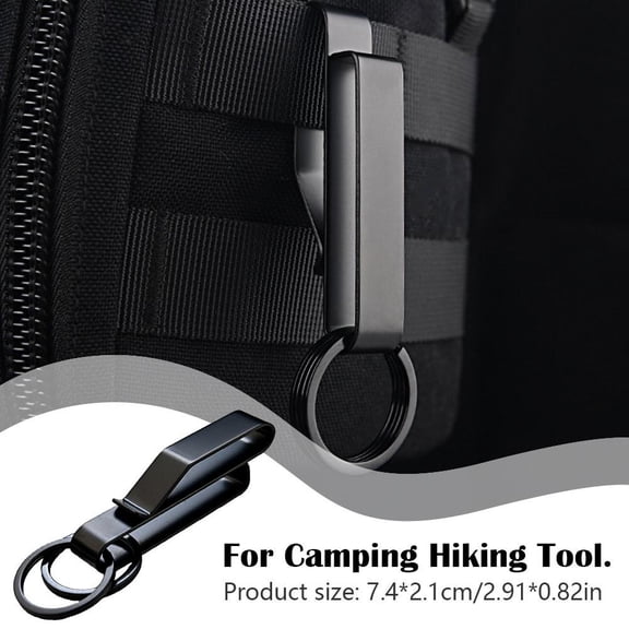 Steel Belt Hook, Heavy Duty Keychain Clip for Camping Hiking, D-Shaped Carabiner Style Waist Key Holder for Outdoor Activities