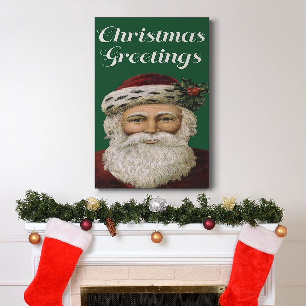 Retro Santa Claus I- Gallery Wrapped Canvas