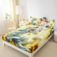 thumbnail image 4 of Feelyou Kawaii White Unicorn Full Size Sheets for Teen, Gold Sunflower Bed Sheets, Magical Animal Sheet Sets, Lightweight Room Decor, 4 Pieces, 4 of 7