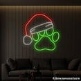 thumbnail image 3 of Glowneon Pet Paw Neon Sign, Dog Paw Santa Hat LED Sign, Pet Lover Gift, Pet Shop Decor, 3 of 5