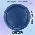 thumbnail image 2 of 50Pcs Navy Blue Paper Plates - 9\u201d Blue Round Dinner Plates for Valentines,Tea Party, Baby Shower, Birthday, Wedding, Graduation Party Decorations, 2 of 7