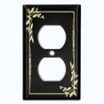 thumbnail image 2 of Metal Light Switch Plate Cover Elegant Victorian Floral Frame Black Yellow FRA083, 2 of 13