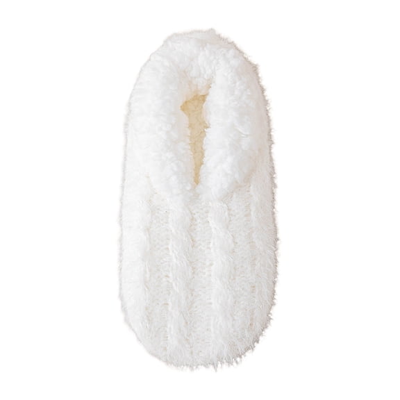Dwellite Cozy Fuzzy Women Socks Slippers Fluffy House Non Slip Grippy Socks Cozy Thick House Socks for Winter White