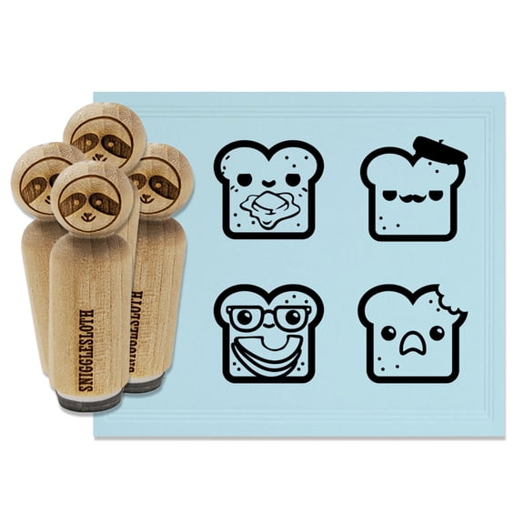 Kawaii Toast French Buttered Shocked Hipster Avocado Rubber Stamp Set for Scrapbooking Crafting Stamping - Small 3/4 Inch