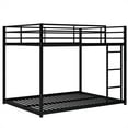 thumbnail image 7 of Full over Full Size Bunk Bed, Metal Low Bunkbeds with Full-length Guardrail and Built-in Ladder, Sturdy Metal Bed Frame, No Box Spring Needed for Teens Adults, Space Saving, 7 of 7