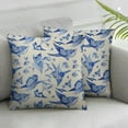 thumbnail image 2 of ARISTURING  Animal Throw Pillow Cushion Cover, Sparrows Fly Birds with Mosaic Antique Like Image Prints on Their Wings Artwork, Decorative Square Accent Pillow Case, 2pcs, Coconut Blue, 2 of 6