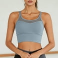 thumbnail image 4 of idosla Womens Crop Tank Tops with Built in Bras Breathable Wrap Ruched Athletic Workout Yoga Sleeveless Tops (Blue, M), 4 of 6