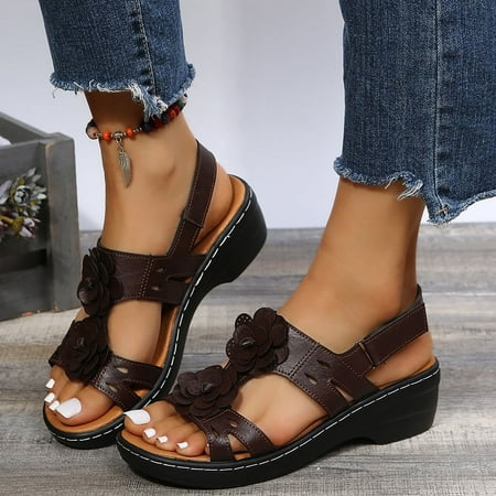 Slippers Women Fashion Flats Wedges Open Toe Ankle Beach Shoes Woman Roman Slippers Sandalias Home Shoes A5