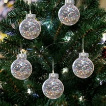 Hwkond Christmas Ball Ornaments 12.36in/4pc New Christmas Balls Transparent PET Silk Grass Decoration Christmas Tree Ornament Pendant Props 4PCS,Silver